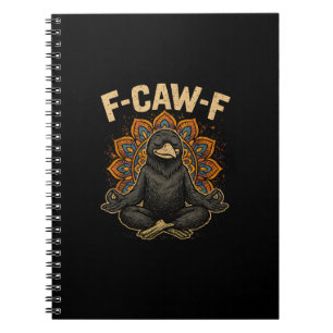 Caderno Espiral Zen F-Caw-F Corvo Yoga Raven F-Caw-F Zen Engraçado
