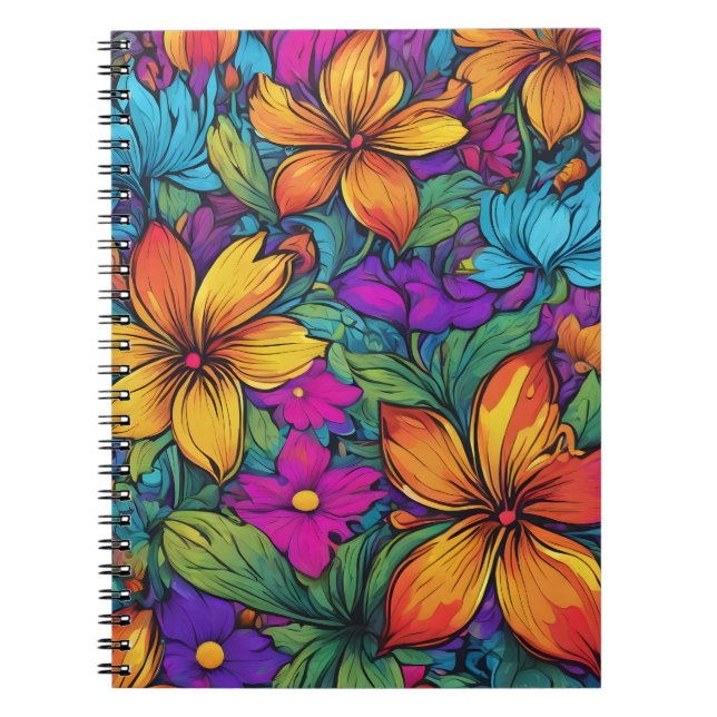 Caderno Espiral "Zen Flowers" Art Spiral Notebook (Frente)