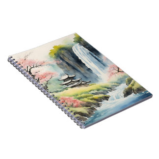 Caderno Espiral Zen Watercolor House Notebook