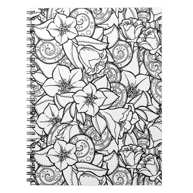 Caderno Espiral Zendoodle florido (Frente)