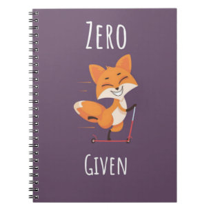 Caderno Espiral Zero Raposa Dado Presente Engraçado da Raposa Humo