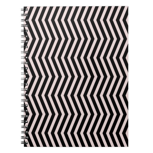 Caderno Espiral Zig Zag Pink e Black Geométrico (Frente)