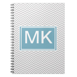 Caderno Espiral Ziguezague cinzento simples