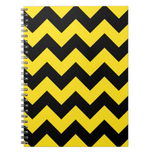 Caderno Espiral Ziguezague eu - Preto e amarelo do ouro
