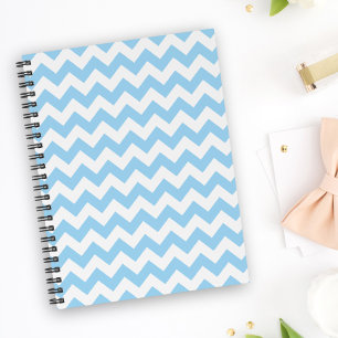 Caderno Espiral Zigzag Azul, Chevron Azul, Padrão Geométrico