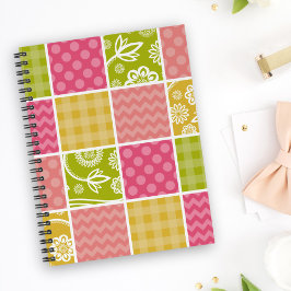 Caderno Espiral Zigzag, Chevron, Bolinhas, Gingham, Patchwork