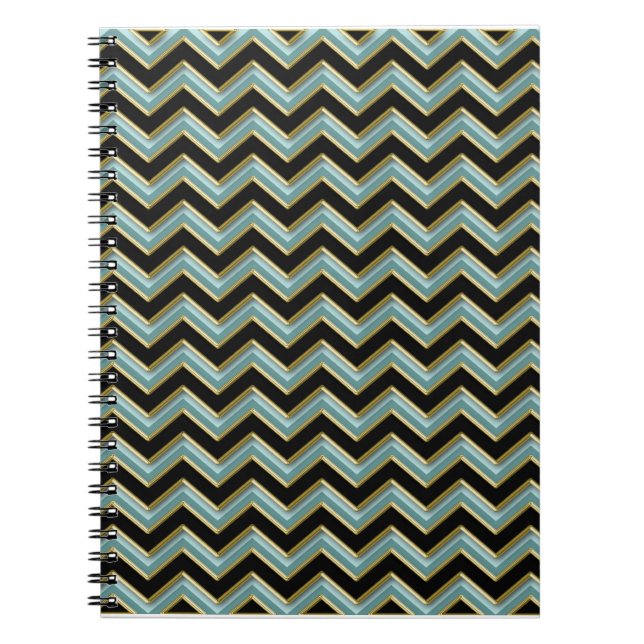Caderno Espiral ZigZag preto-e-Dourado (Frente)
