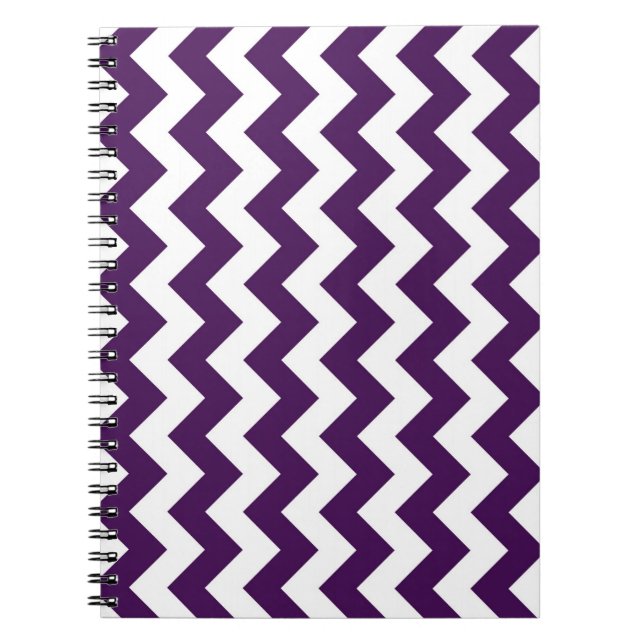 Caderno Espiral Zigzag púrpura e branca (Frente)