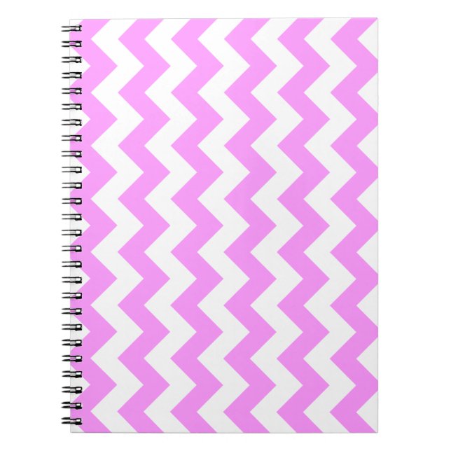 Caderno Espiral Zigzag rosa e branco (Frente)