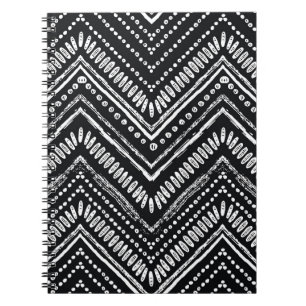 Caderno Espiral Zigzag Stripes: Étnica Desenhada À Mão