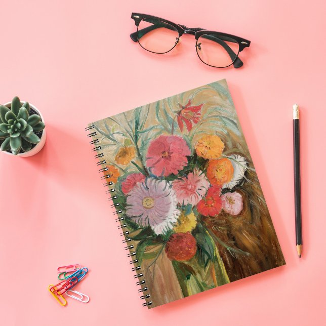 Caderno Espiral Zinnias e Asters | Tadeusz Makowski (Criador carregado)
