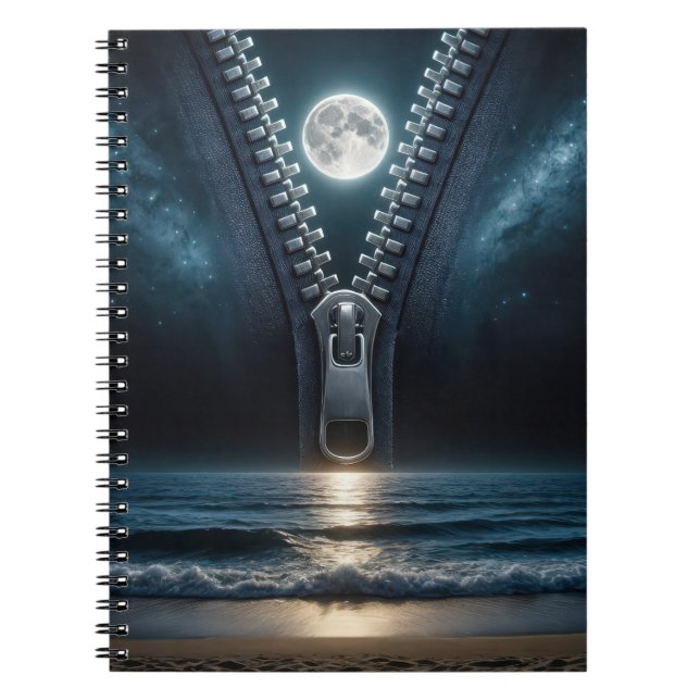 Caderno Espiral Zíper Deszipando o Luar (Frente)