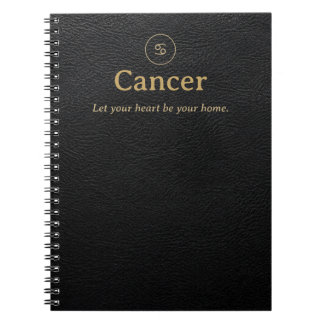 Caderno Espiral Zodiac Câncer - Aparência de Couro