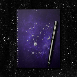 Caderno Espiral Zodiac Peixes roxos | Astrologia Cósmica Horoscópi