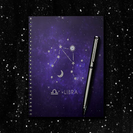 Caderno Espiral Zodiac Purple Libra | Astrologia Cósmica Horoscópi