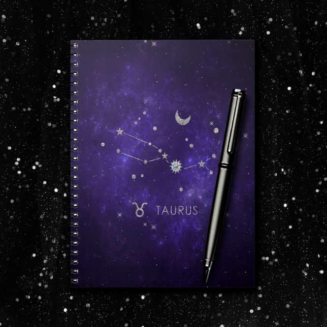 Caderno Espiral Zodiac Purple Taurus | Astrologia Cósmica Horoscóp (Criador carregado)