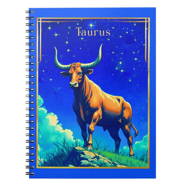 Caderno Espiral Zodiac Sign Taurus Rooted in Earth and Sky (Frente)