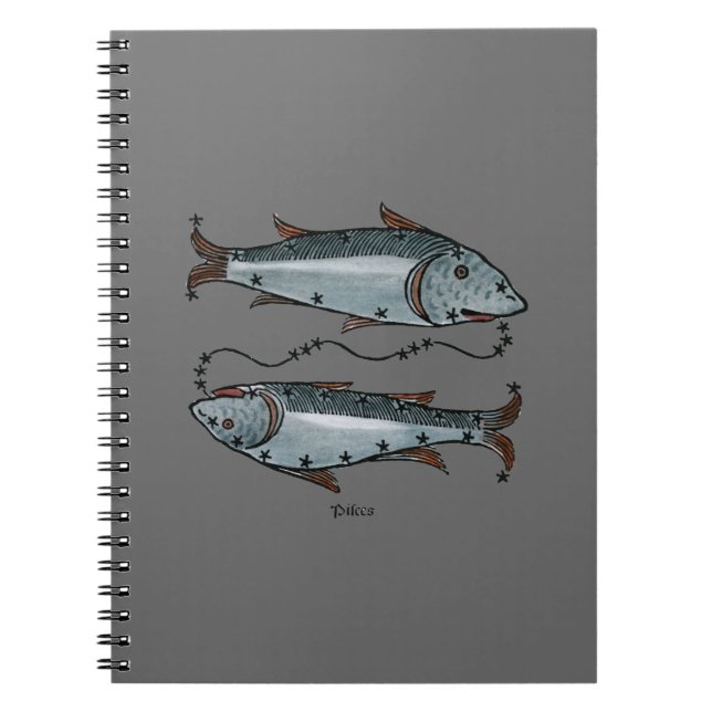 Caderno Espiral Zodíaco: Peixes na cor (Frente)