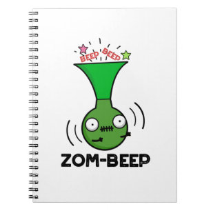 Caderno Espiral Zom-beep Dia de as Bruxas engraçado Zombie Honker 