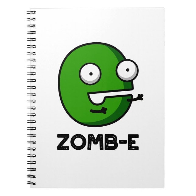 Caderno Espiral Zomb-E Dia de as Bruxas engraçado Zombie Alphabet  (Frente)