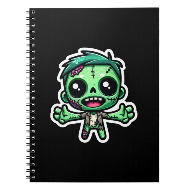 Caderno Espiral Zombie engraçado (Frente)