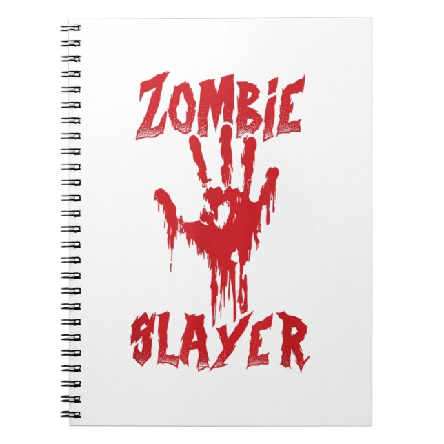 Caderno Espiral Zombie Slayer Bloody Hallowee caçando Zombies (Frente)