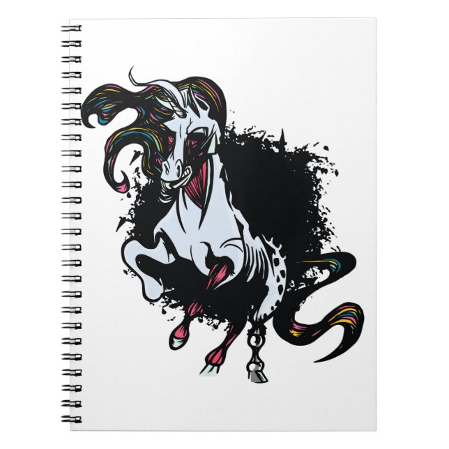 Caderno Espiral Zombie Unicorn em pé (Frente)