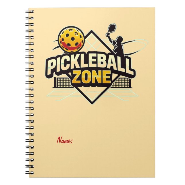 Caderno Espiral Zona de Pickleball - Perfeito para Jogadores Passi (Frente)