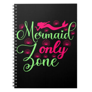 Caderno Espiral Zona Só de Sereias em Rosa Neon e Verde Neon