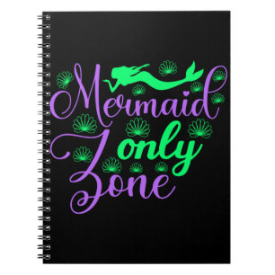 Caderno Espiral Zona Somente Sereia em Neon Verde e Roxo
