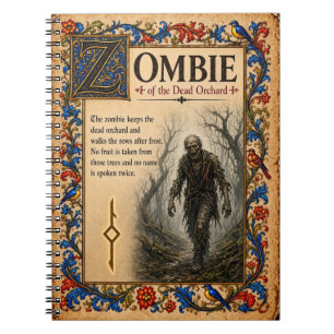 Caderno Espiral Zumbi, Arte de Bestiário Medieval