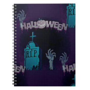 Caderno Espiral zumbi de halloween