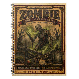 Caderno Espiral Zumbi, Monstro de Circo Vintage