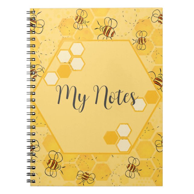 Caderno Espiral Zumbido de Abelhas Mel Cute  (Frente)