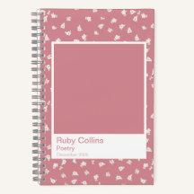 Caderno Estético de Floral Rosa Empoeirado