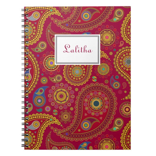 Caderno exótico de Paisley (Frente)