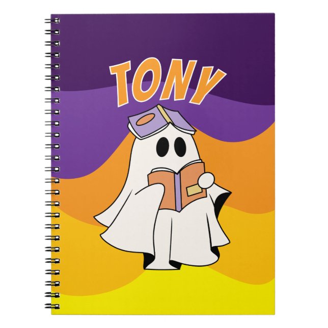 Caderno fantasma do Halloween presente para menino (Frente)