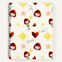 Caderno Floral de Menina Fofa