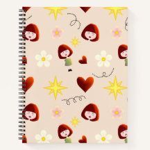 Caderno Floral de Menina Fofa