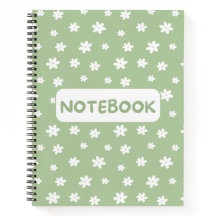 Caderno Floral Verde – Material de Escritório Mini