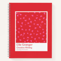 Caderno Floral Vermelho e Rosa