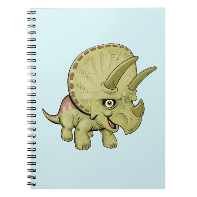 Caderno fofo de Triceratops (Frente)