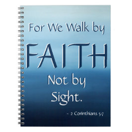 Caderno inspirado do ar do oceano da FÉ da