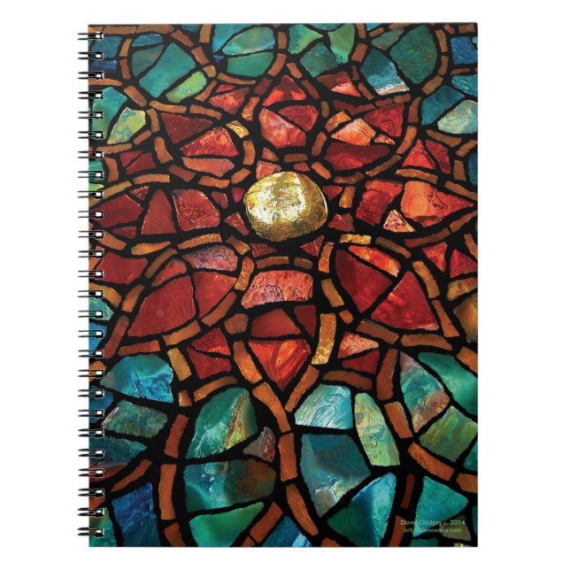 Caderno "Lotus " do mosaico do vitral (Frente)