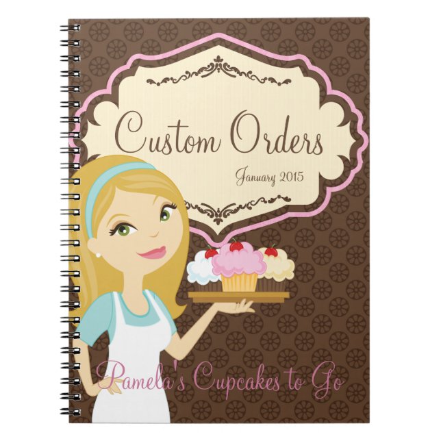 Caderno louro 3 do cupcake D12 do padeiro (Frente)