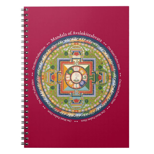 CADERNO - mandala de Chenrezig com mantra (Frente)