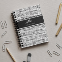 Caderno Minimalista de Monograma Personalizado Cin