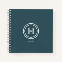 Caderno | Moderno Monograma de forma Simples