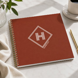 Caderno | Monograma Inicial Geométrico Elegante
