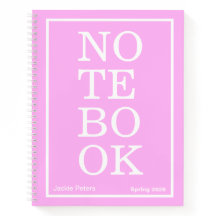 Caderno "NOTEBOOK" Grande Rosa Bubblegum Moderno